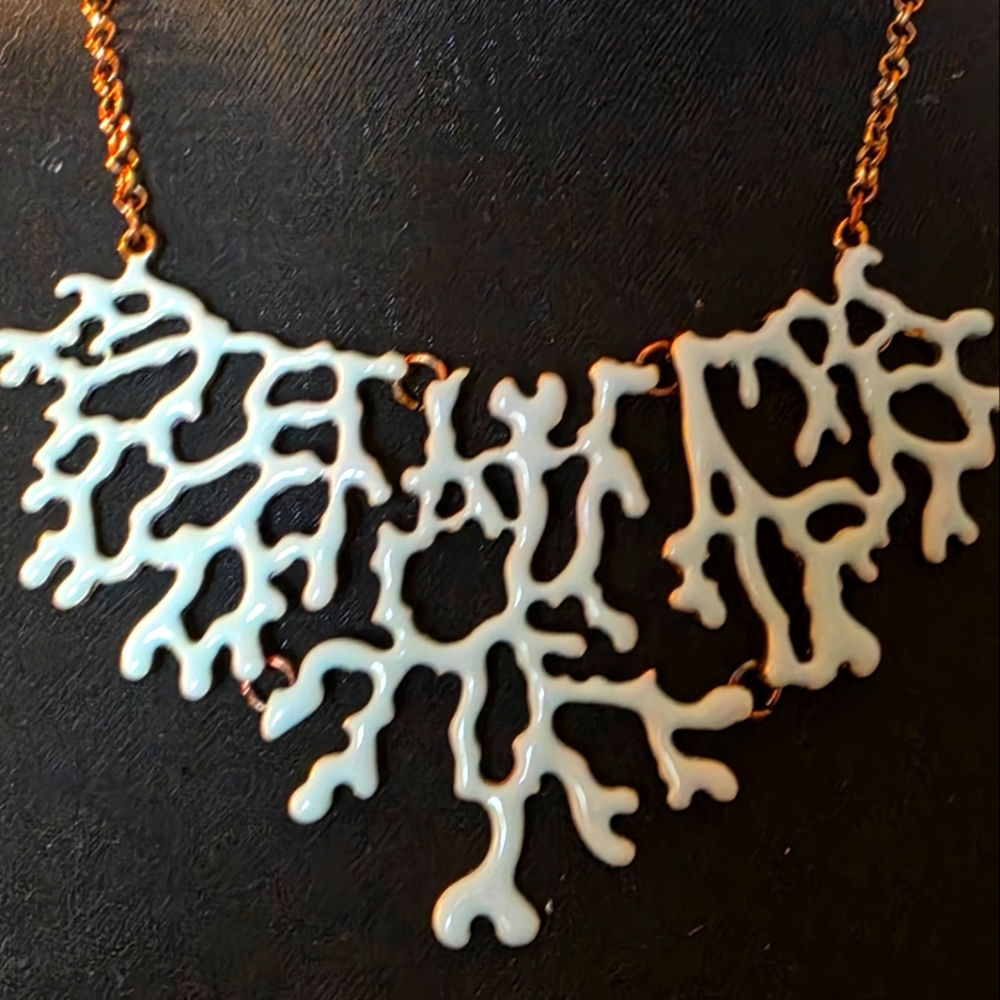 Jane Stone Brabed Blue coral necklace Vintage